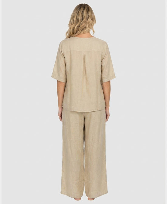 
Floral Top & Pants Set- 2 Pc Set in BEIGE view 2