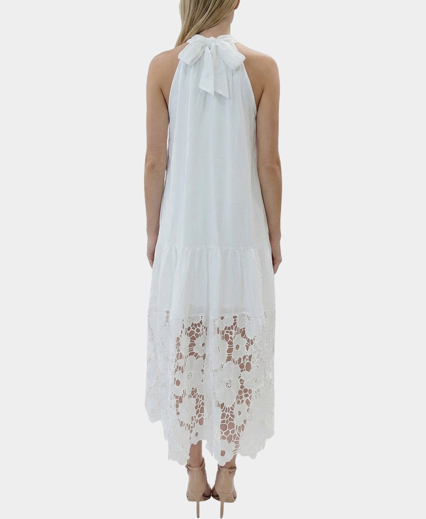 white crochet trim dress Crochet-Trim Dress