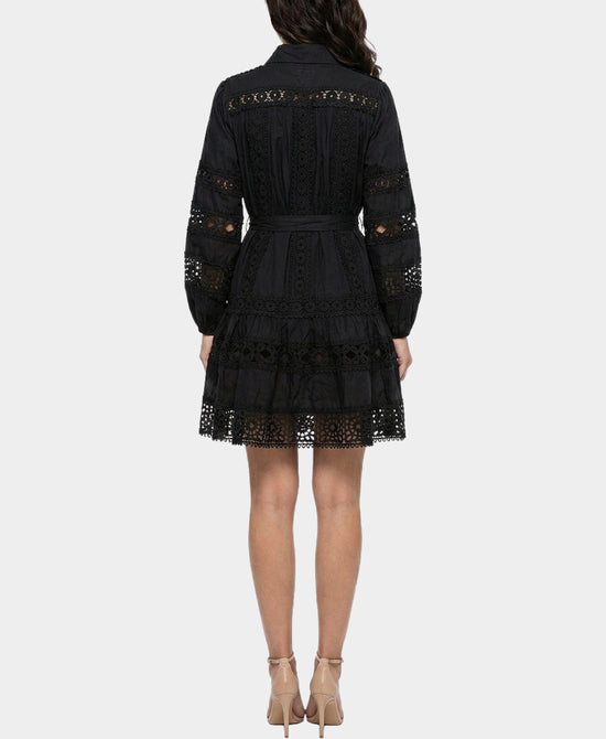 
Dress w/ Crochet Lace Trim in BLACK view 2
