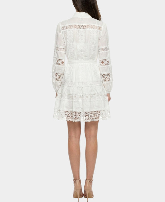
Dress w/ Crochet Lace Trim in WHITE view 2