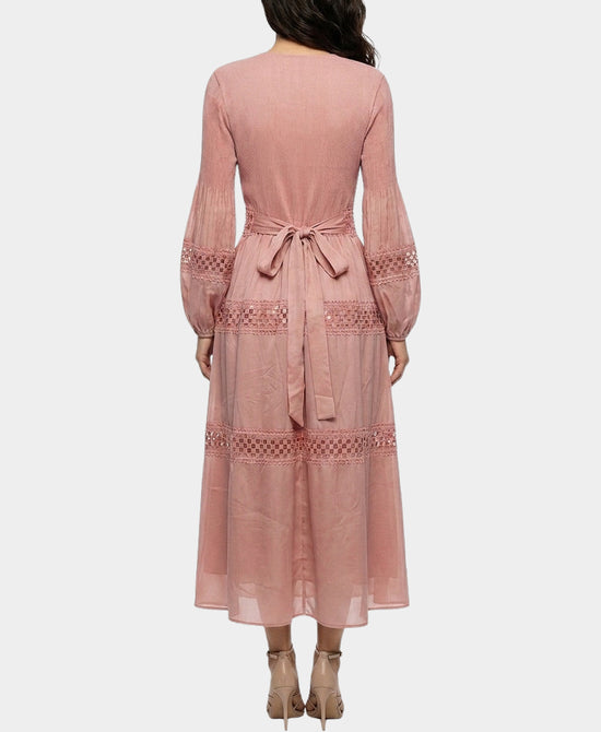 
Midi Dress w/ Sequins & Cut-Outs in PINK view 2