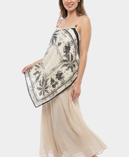 
Mixed Media Midi Dress in BEIGE MULTI view 1