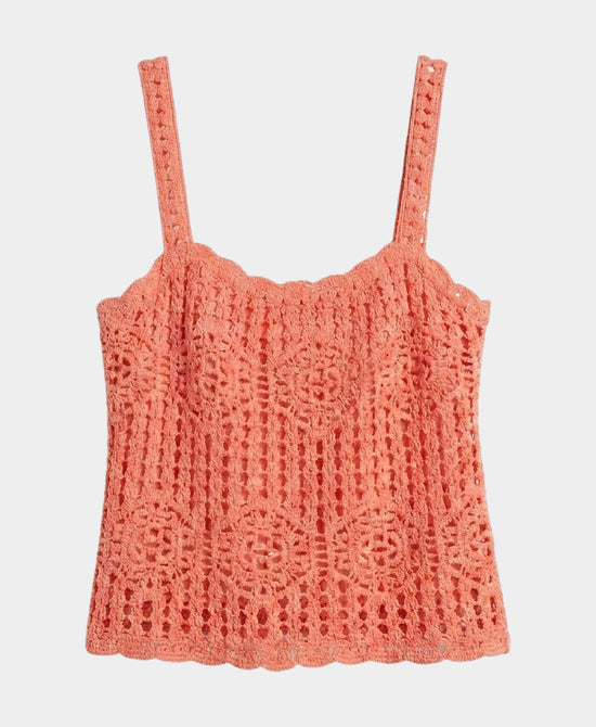 
Crochet Tank in CORAL view 2