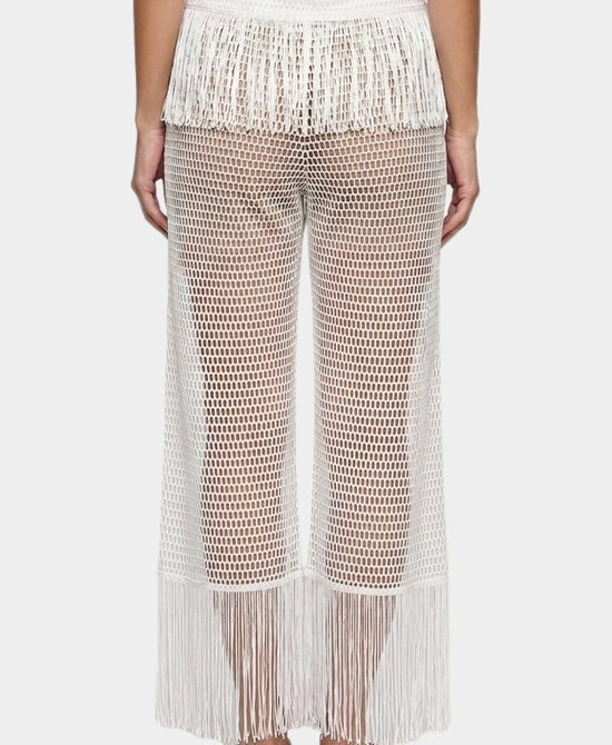 
Net Swim Cover-Up Pants w/ Fringe in WHITE view 2