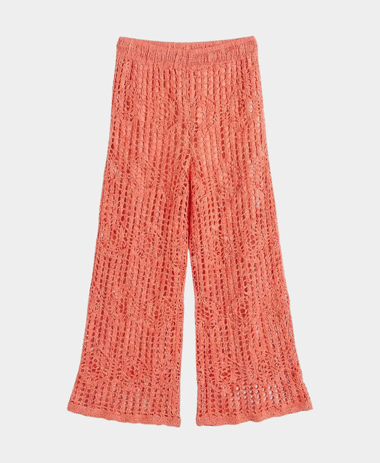 
Crochet Swim Cover-Up Pants in CORAL view 2
