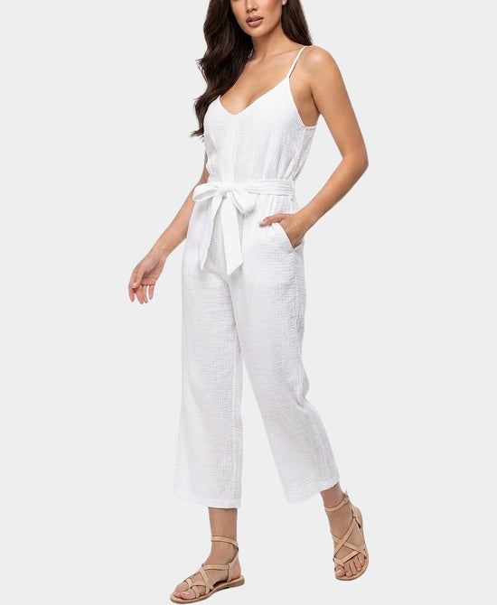 
Swim Cover-Up Jumpsuit in WHITE view 1