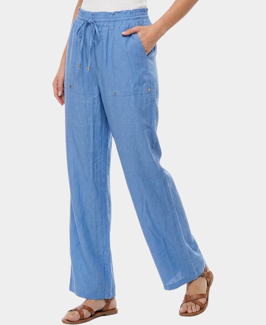 
Solid Swim Cover-Up Pants in BLUE view 1