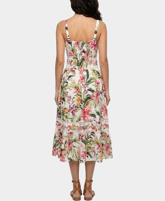 
Floral Print Dress / Swim Cover-Up in WHITE MULTI view 2