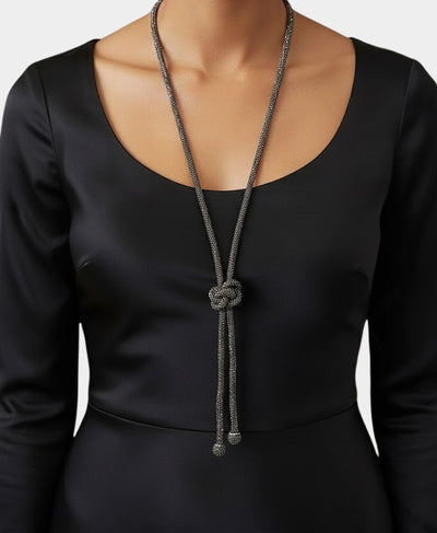 Crystal Necklace w/ Knotted Detail image 1