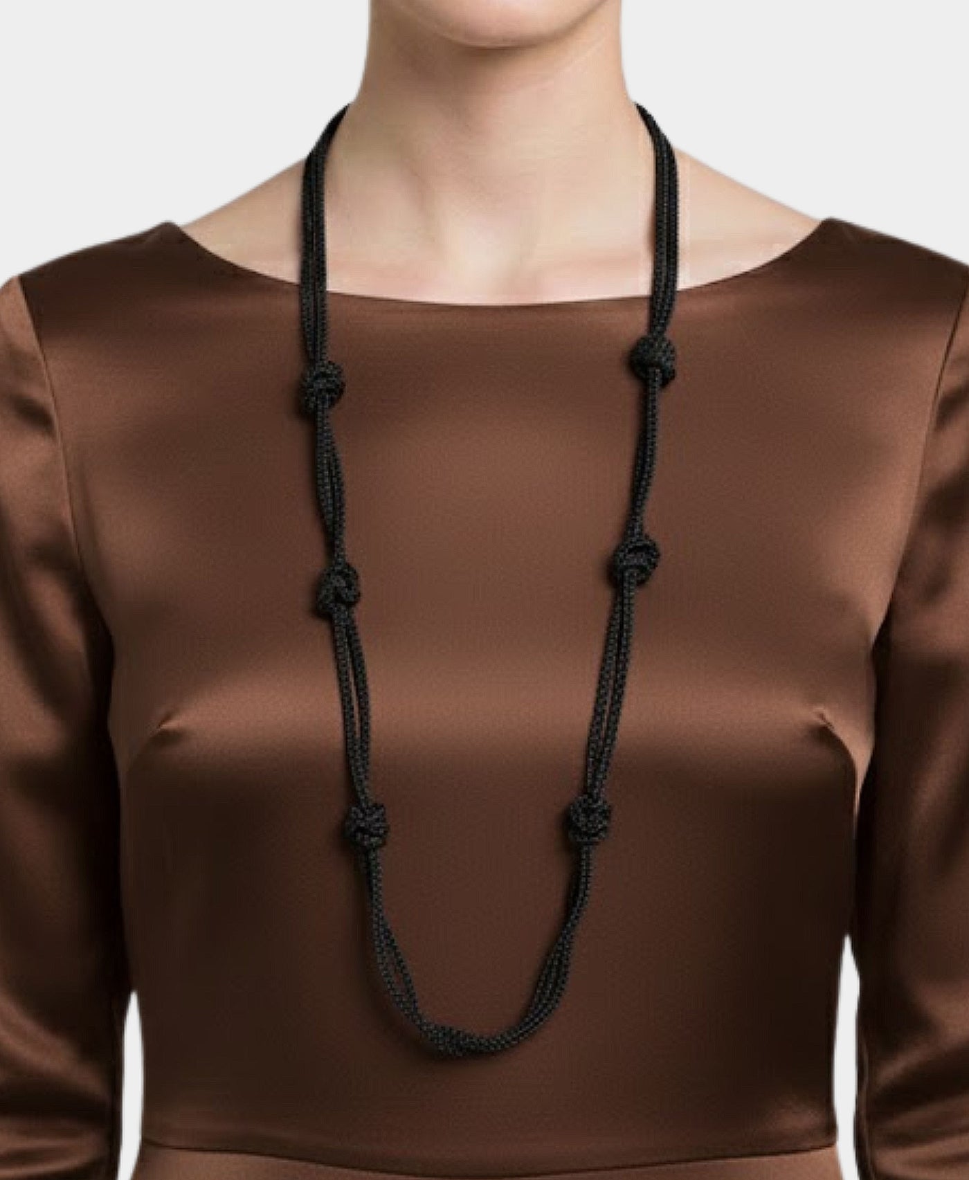 Crystal Double Strand Necklace w/ Knotted Detail view 1