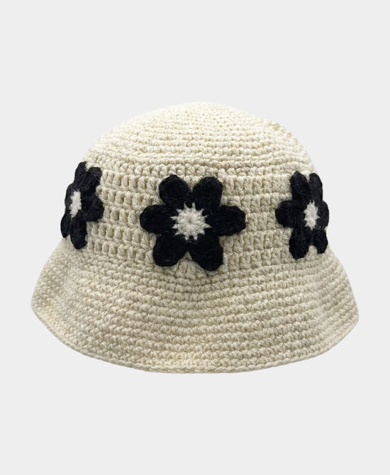 
Crochet Daisy Bucket Hat in CREAM view 2