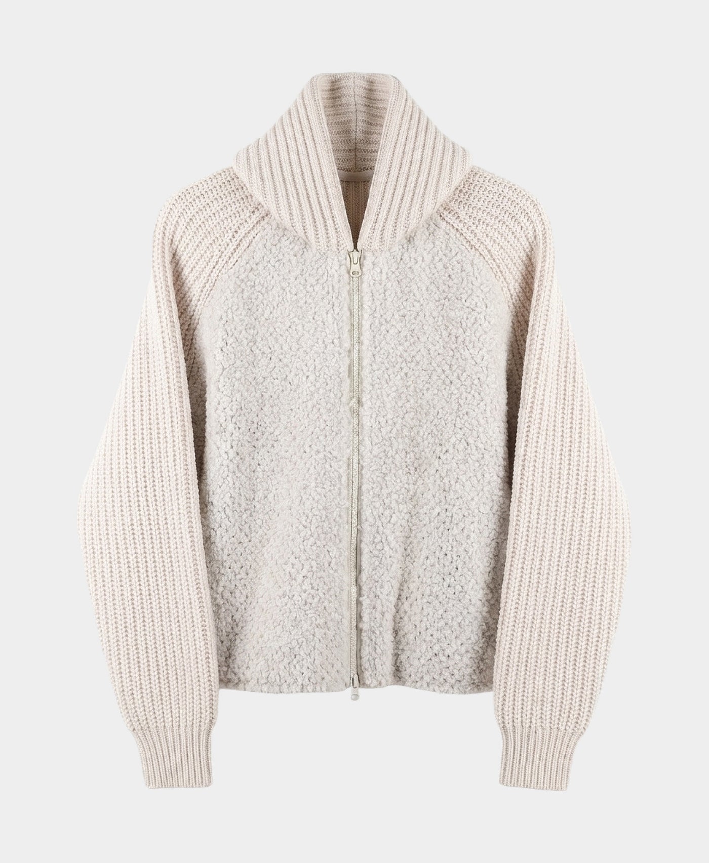 Shearling Jacket w/ Knit Sleeves view 3