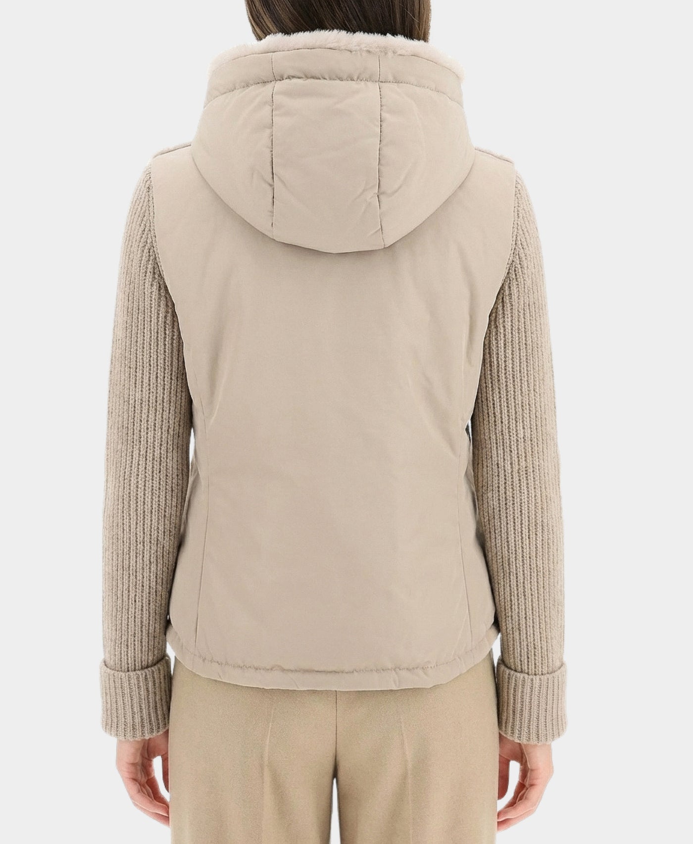 Shearling Jacket w/ Knit Sleeves view 2