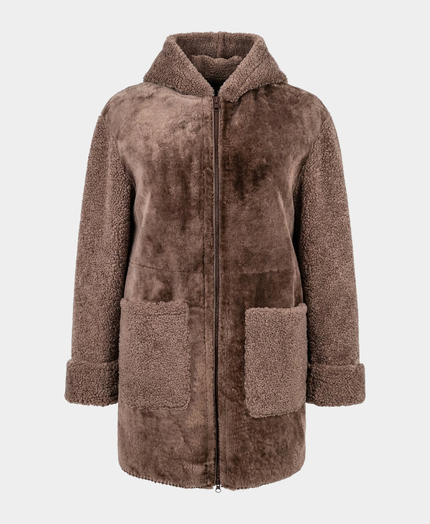 Shearling Coat w/ Hood view 3