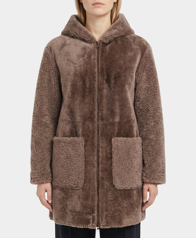 Shearling Coat w/ Hood image 1