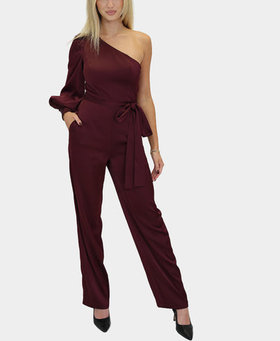 Satin One Shoulder Jumpsuit image 1