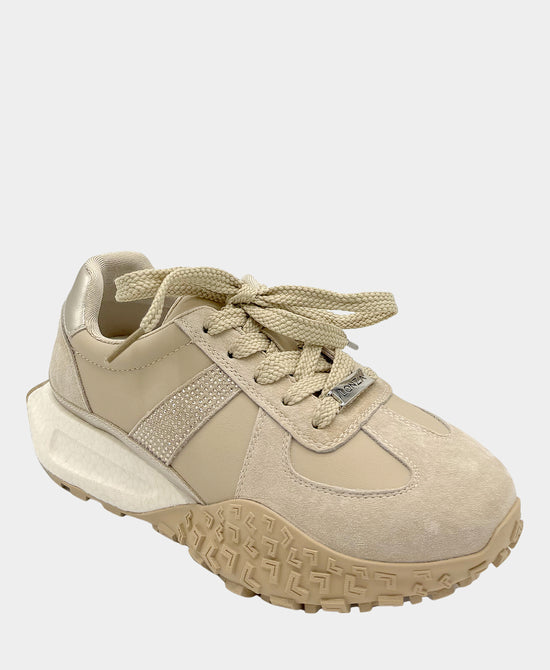 Mixed Media Sneaker w/ Crystals view 1