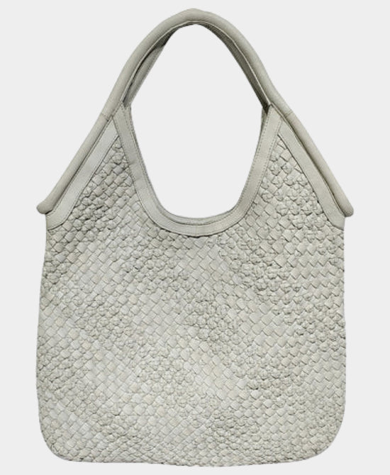 Leather Woven Tote Bag view 1