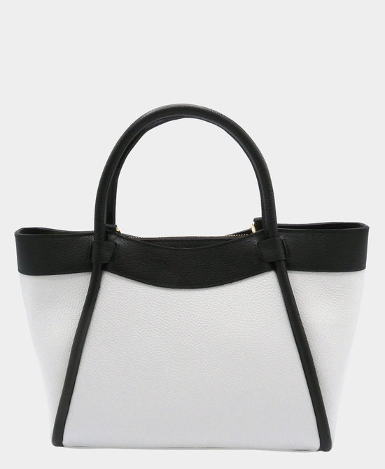 
Leather Two Tone Handbag in WHITE/BLACK view 1