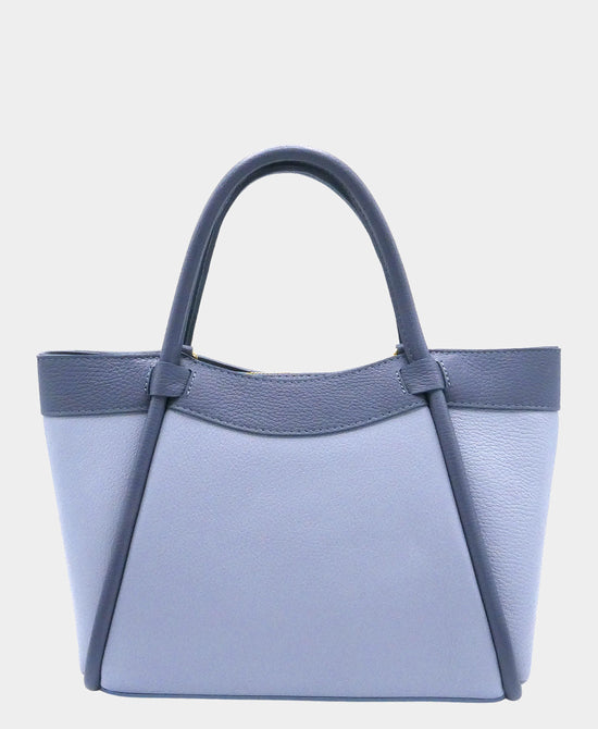 
Leather Two Tone Handbag in BLUE view 1