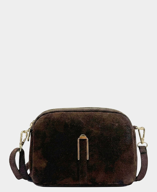 
Suede Crossbody Bag in BROWN view 1