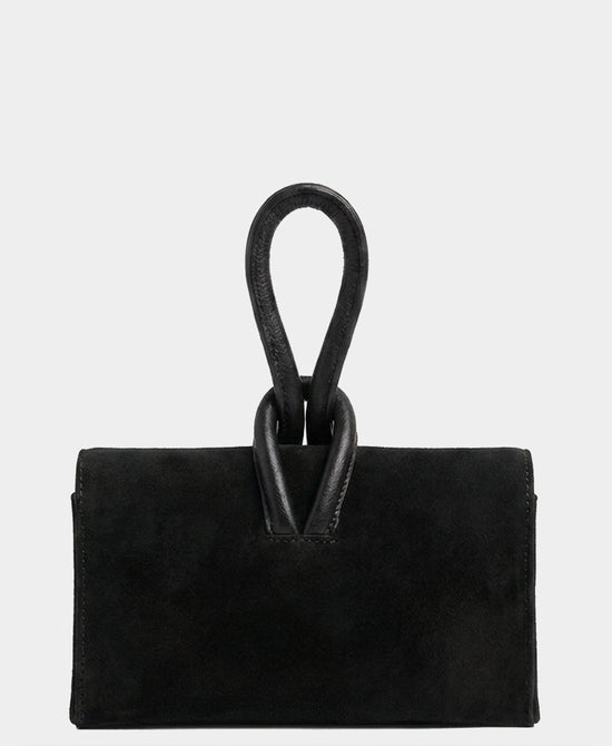 
Suede Loop Handle Handbag in BLACK view 2