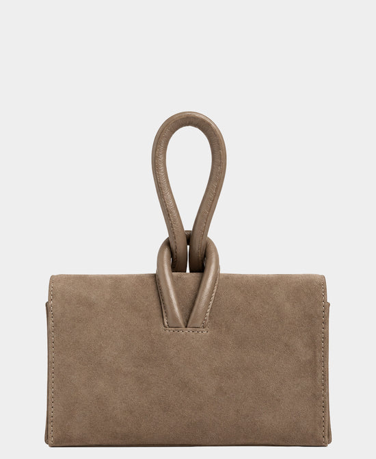 
Suede Loop Handle Handbag in TAUPE view 2