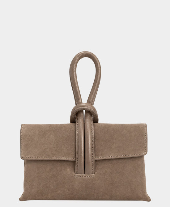 
Suede Loop Handle Handbag in TAUPE view 1