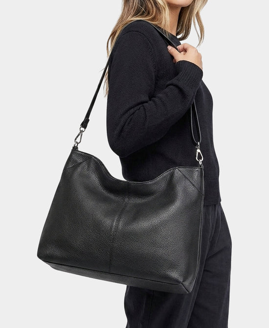 
Leather Tote Bag in BLACK view 2