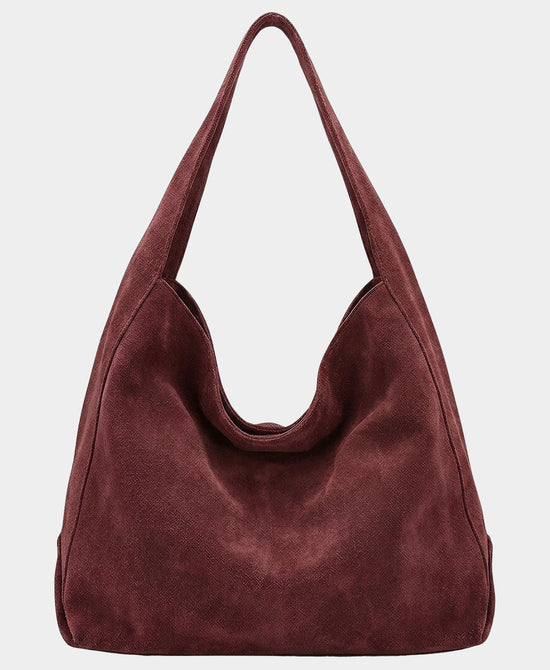 
Suede Tote Bag in BURGUNDY view 1