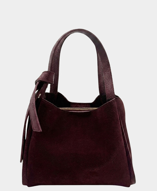 
Suede Handbag in BURGUNDY view 1