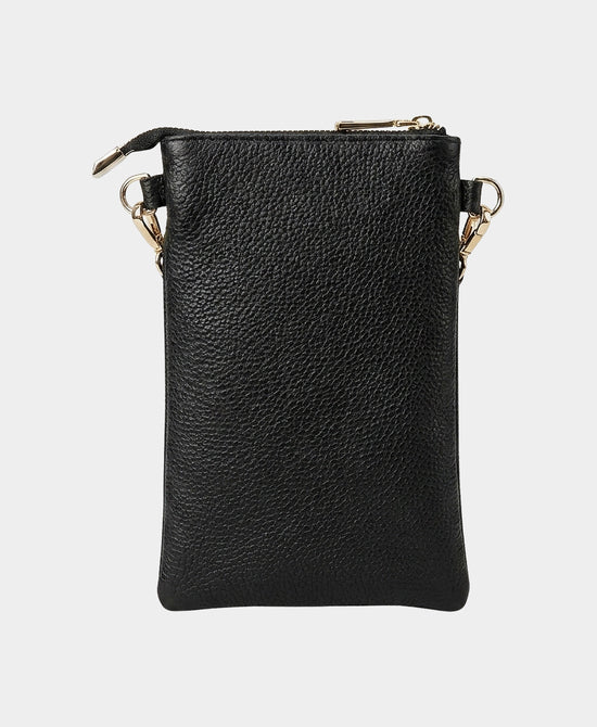 
Leather Cellphone Crossbody Bag in BLACK view 2