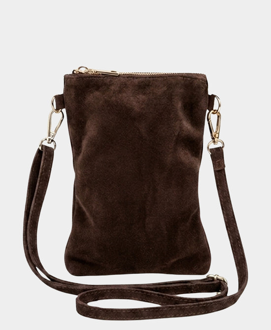 
Suede Cellphone Crossbody Bag in CHOCOLATE view 2