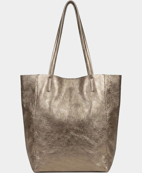 
Metallic Tote Bag in DARK GOLD view 2