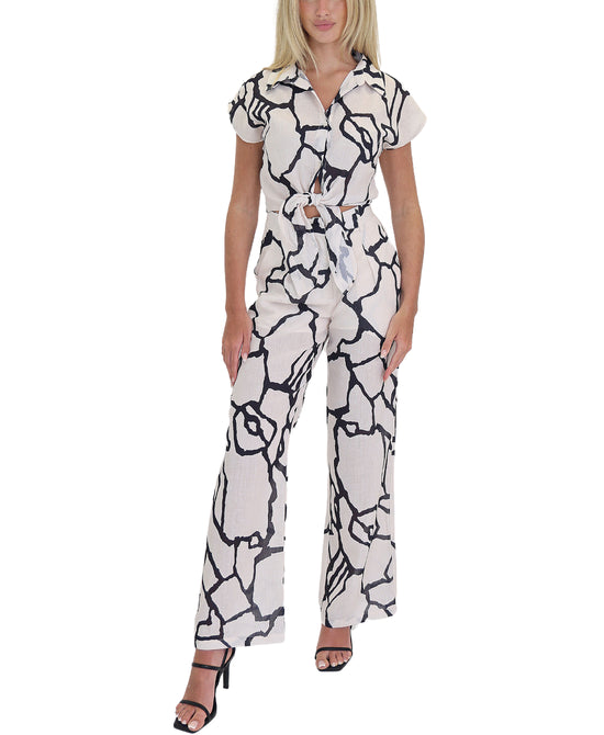 Abstract Printed Top & Pants Set - 2 Pc Set view 
