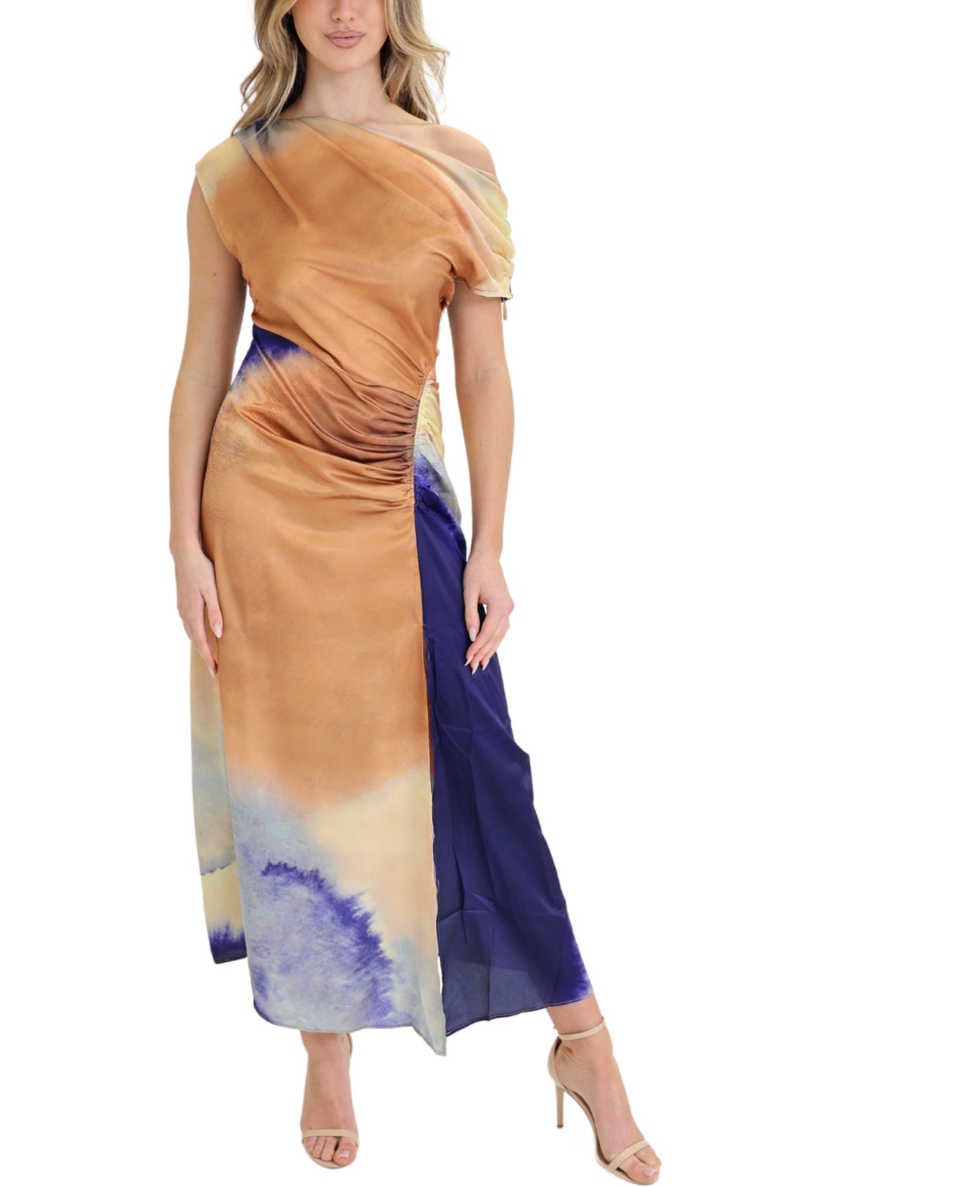 Ombre Ruched Midi Dress view 1