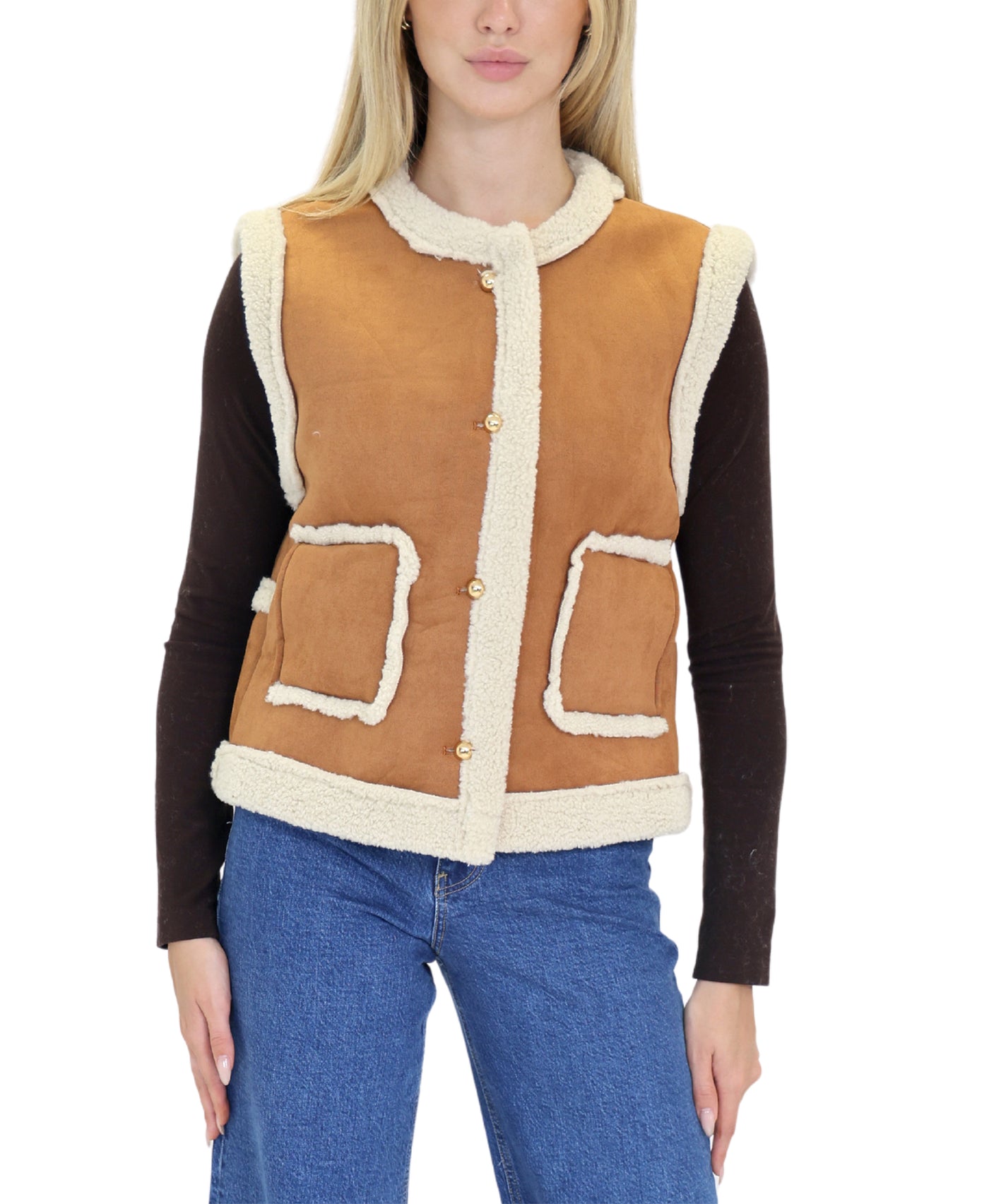 Faux Shearling Vest view 1