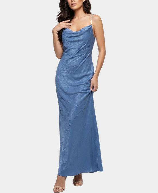 Shiny Maxi Dress w/ Pearl Straps view 1