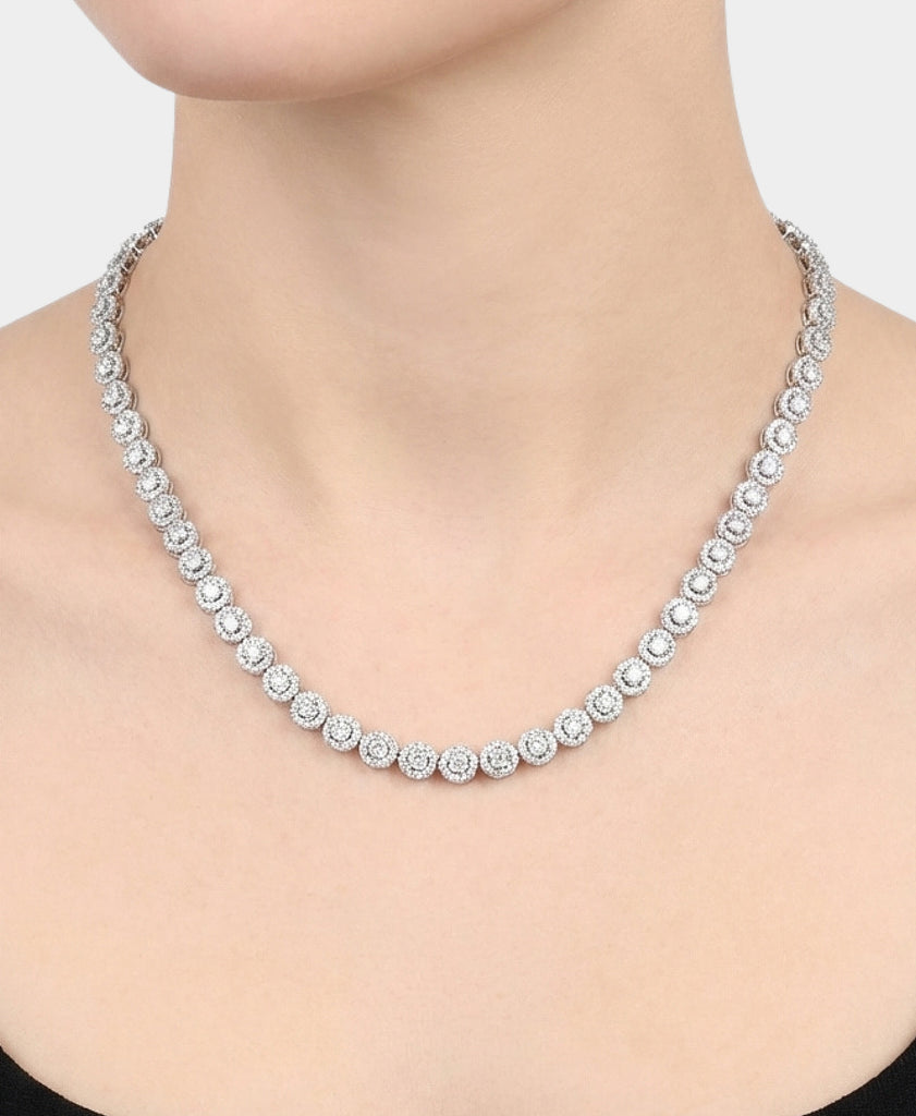 アクセサリー HAL Cubic Zirconia Halo Necklace – FOX'S - Online