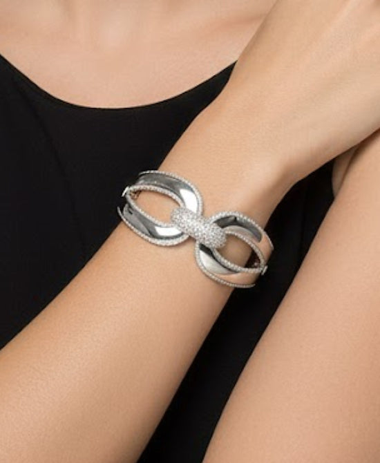 Double Oval Bangle Bracelet view 