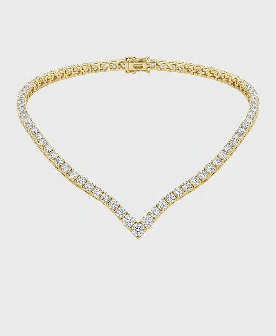 
Cubic Zirconia "V" Tennis Necklace in GOLD view 1