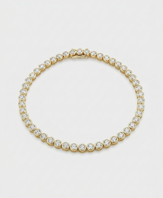 
Cubic Zirconia Bezel Tennis Bracelet in GOLD view 2
