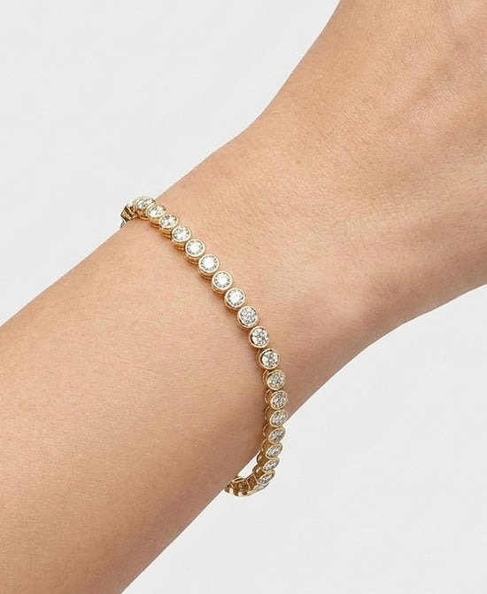 
Cubic Zirconia Bezel Tennis Bracelet in GOLD view 1