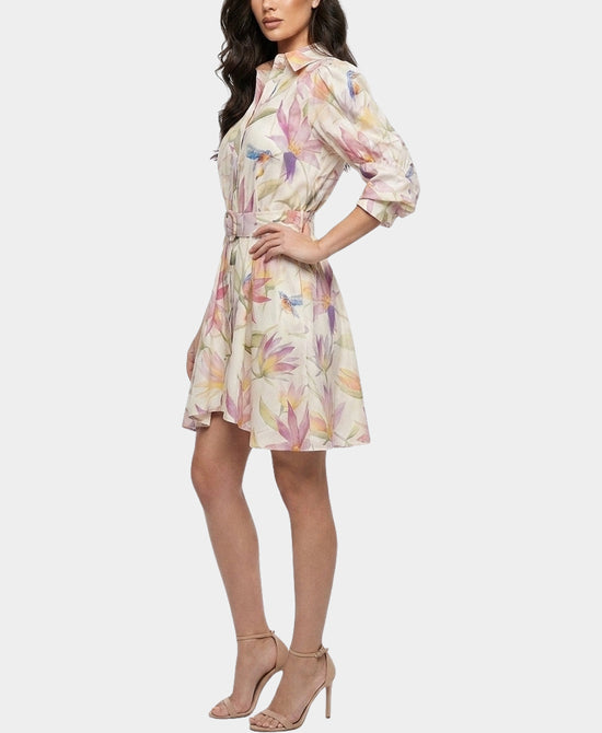 
Floral Shirt Dress in IVORY MULTI view 1