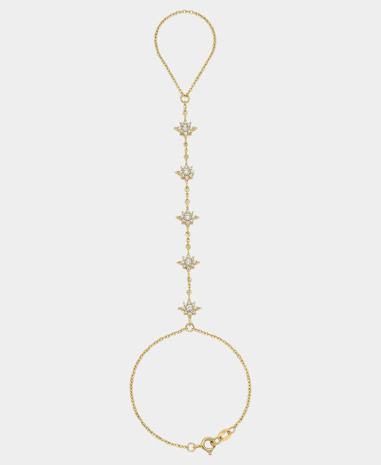 
Sterling Silver Starburst Hand Chain in GOLD view 2