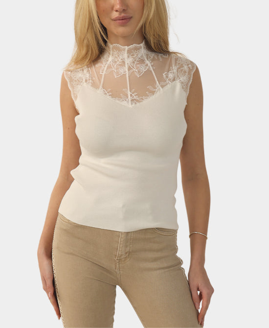 Knit Top w/ Lace view 