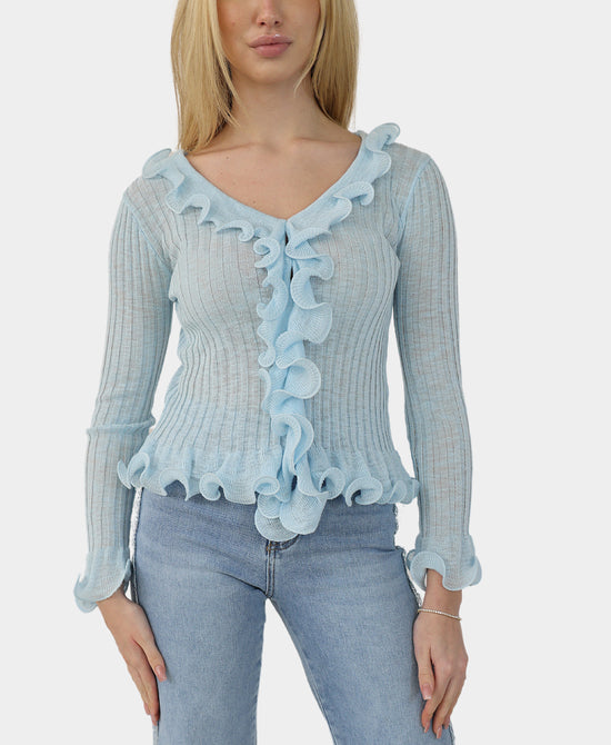 Knit Ruffle Top view 