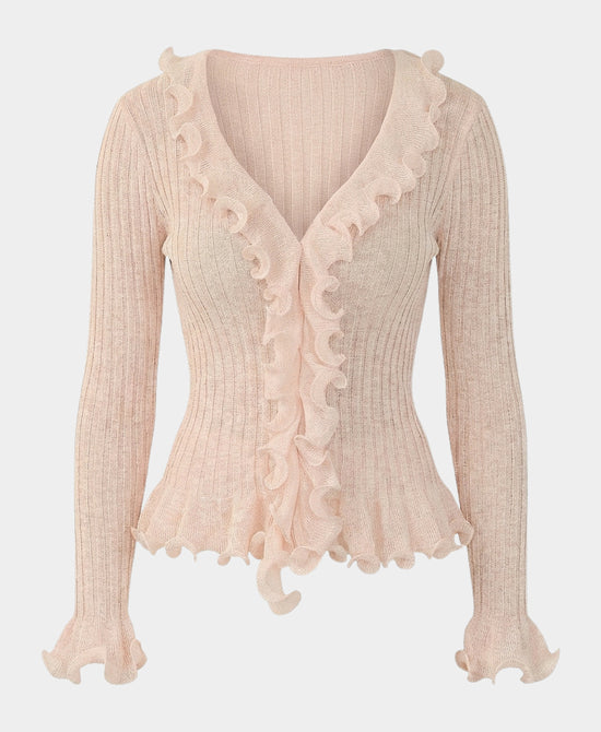 Knit Ruffle Top view 