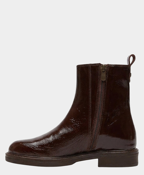 
Patent Leather Bootie in CHOCOLATE BROWN view 2