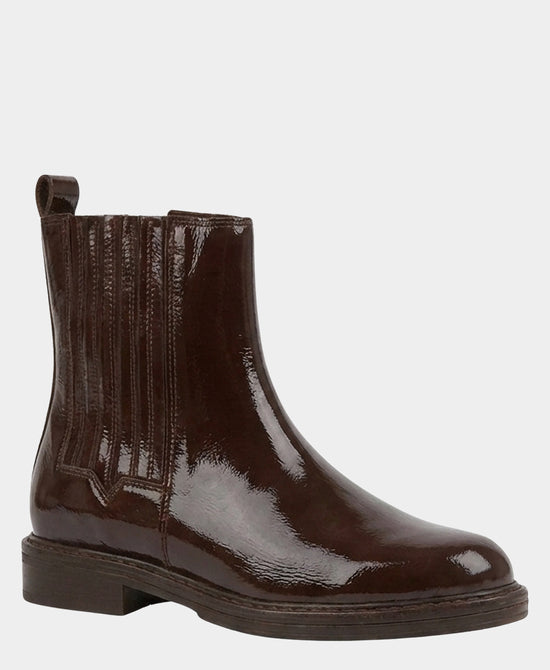 
Patent Leather Bootie in CHOCOLATE BROWN view 1